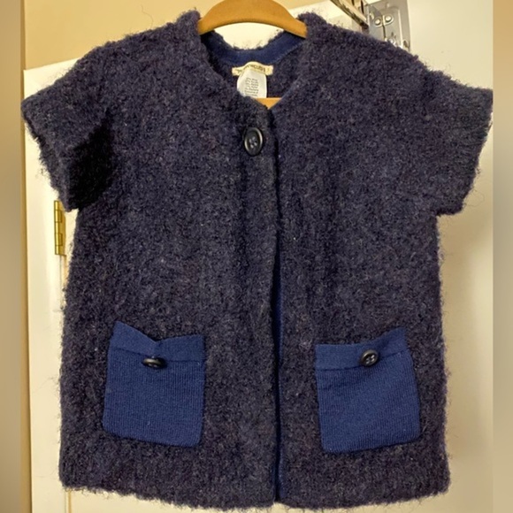 J. Crew Crewcuts Cozy Wool Alpaca Navy Cardigan Sweater Size 3T - Picture 4 of 5
